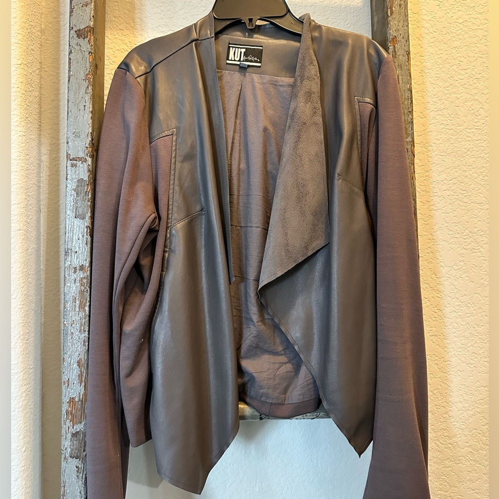 Faux Suede Wrap front jacket